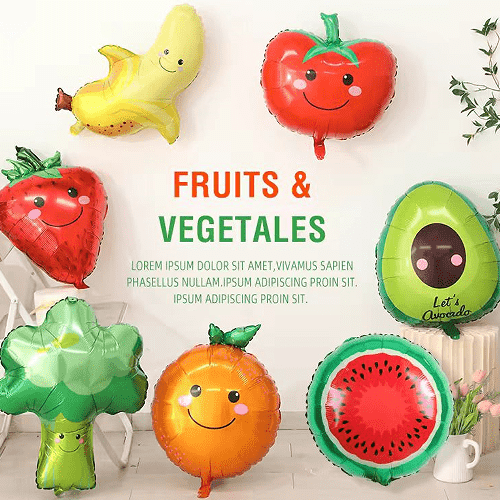 பழங்கள் மற்றும் காய்கறிகள் படலம் பலூன்கள்
