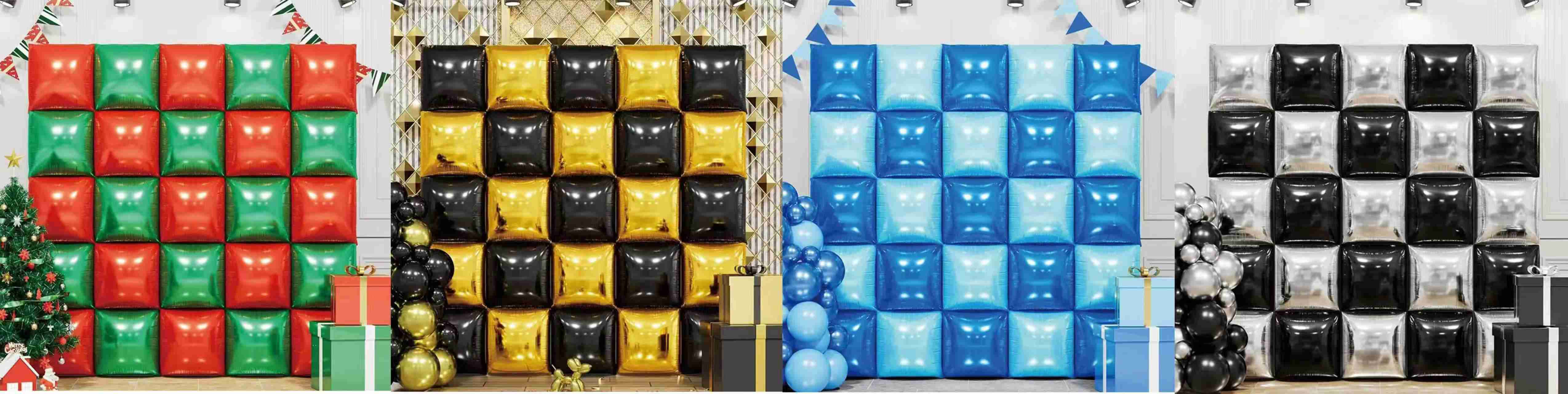 Square foil balloons backdrop