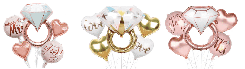Engagement ring foil balloon